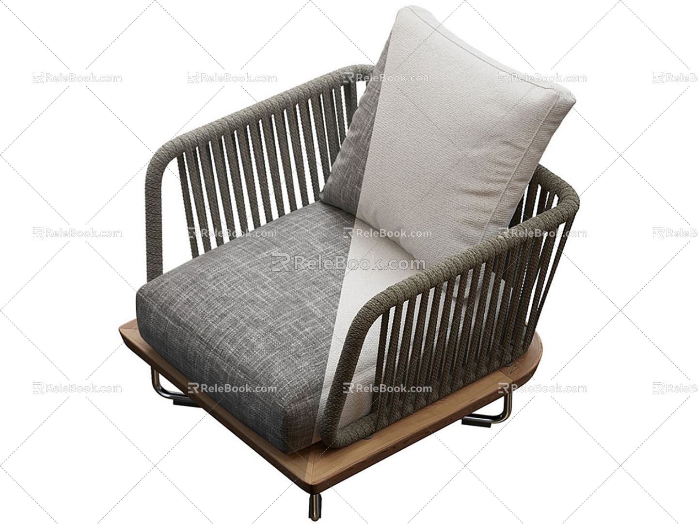 Outdoor Sofa Chair Rattan Sofa Chair Single Sofa 3d model