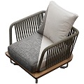 Outdoor Sofa Chair Rattan Sofa Chair Single Sofa 3d model