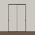 Modern Sliding Door With Black Frame And Ribbed Glass For Interior Space