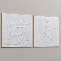 White Abstract Wall Art With Textured Surface For Home Decoration 3d model