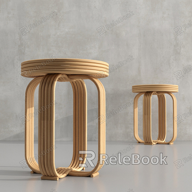 Modern Stool Rattan Stool model