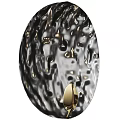 Golden Textured Metallic Wall Lamp With Shiny Surface And Modern Design