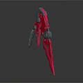 Red And Black Robotic Mechanical Arms With Symmetrical Structure And Industrial Joint Components