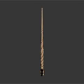 Three Decorative Wand Sculptures With Intricate Carvings And Detailed Designs