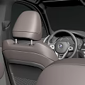 Gray BMW SUV With Front Grille Headlights And Modern Interior Design 3d model