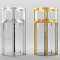 Transparent Glass Revolving Elevator in Silver and Golden Stylish Design