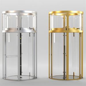 Light Luxury Elevator Round Glass Sightseeing Elevator Glass Elevator Sightseeing Elevator High-rise Elevator Transparent Elevator 3d model