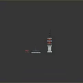 Colorful Building Block Model Structures With Red Green Gray Components And Various Shapes