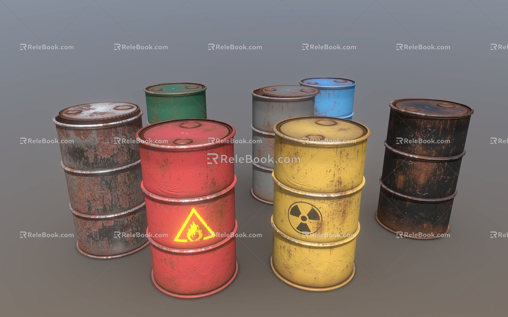 Industrial LOFT Metal Barrel Oil Barrel Fuel Barrel 3d model