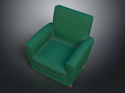 Stylish Green Upholstered Armchair With Modern Design And Comfortable Seating 3d model