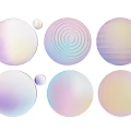 Set of Circular Wall Decor with Pastel Gradient and Textured Patterns