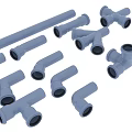 Assorted Plumbing Pipes and Fittings With Elbows Tees Straight Sections and Connectors