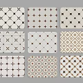 Assorted Decorative Coasters With Diverse Patterns And Warm Brown White Tones 3d model