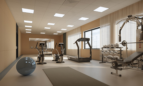 Modern Gym Yoga Room Gym 3d model