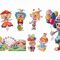 2D cartoon clown character IP image 3d model