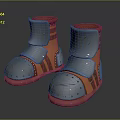 Orange And Silver Kids Boots With Durable Straps And Decorative Details