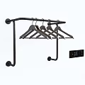 Wall Mounted Metal Clothes Hanger with Multiple Hooks and Control Panel 3d model