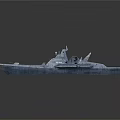Advanced Warship Water Vehicle Featuring Modern Radar System And Metal Deck Structure