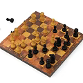 Classic Chess Board Game With Black And White Wooden Pieces For Entertainment