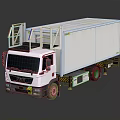 Modern White Refrigerated Truck With Freezer Compartment Top Ladder And Cab
