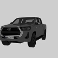 Toyota Silver Pickup Truck Double Cab Design With Black Wheels And Exterior