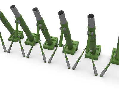 Mortar Game Props Military Weapons 3d model