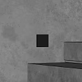 Gray Concrete Wall With Square Wall Lamp And Staircase Design