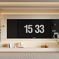 Modern TV Wall Design With Ambient Lighting Storage Cabinets And Indoor Plants