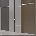 Elegant Modern Elevator Interior With Metallic Doors And Stone Wall Finish 3d model