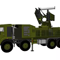 Green Military Functional Vehicle With Large Radar System And Multi Wheeled Design