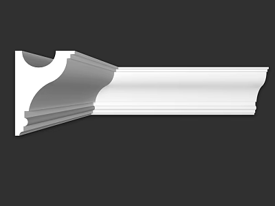 White Decorative Architectural Molding With Detailed Curved Structure And Smooth Surface 3d model