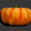 Decorative Orange Striped Pumpkin With Split Section For Home Decoration 3d model
