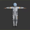 Modern Astronaut In Detailed White Spacesuit With Arms Outstretched For Cosmic Exploration
