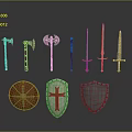 Medieval Shield Ancient Shield Defensive Weapon Ancient Shield Iron Shield Protective Shield Wooden Shield 3d model