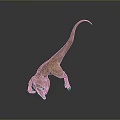 Realistic 3D Dinosaur Model In Dynamic Pose With Open Mouth And Raised Tail