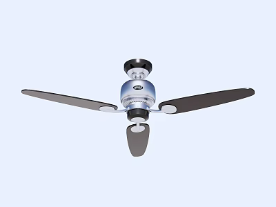 Modern Air Conditioner Fan Ceiling Mounted With Black Silver Blades And Efficient Cooling 3d model