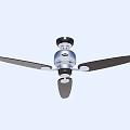 Modern Air Conditioner Fan Ceiling Mounted With Black Silver Blades And Efficient Cooling