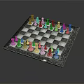 Intricately Sculpted Chess Pieces On Black And White Checkered Marble Chessboard