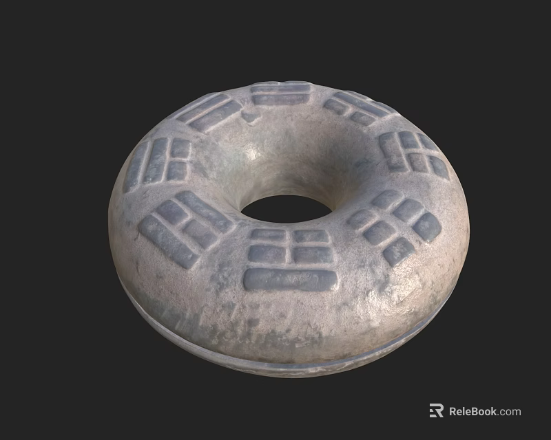 Industrial Hardware Tools Circular Metal Component With Patterned Grooved Surface 3d model 