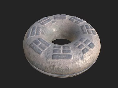 Industrial Hardware Tools Circular Metal Component With Patterned Grooved Surface 3d model