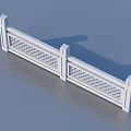 White Decorative Railing With Lattice Pattern And Square Posts In Modern Style 3d model