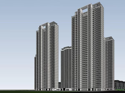 Modern High Rise Buildings Exterior With Contemporary Architecture And Glass Facade Design 3d model