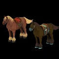 Tech Exhibition Hall Showcasing Two Toy Horses With Saddle In Brown Hues