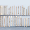 Simple European Railing Guardrail Component Wooden Fence Column Barrier Column Fence Component Column 3d model