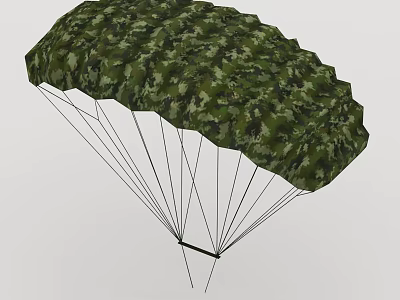 Weapon Parachute System With Camouflage Pattern For Military Airdrop Deployment Missions 3d model