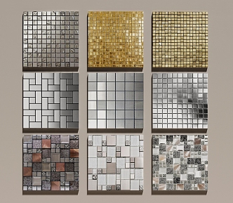 Metal mosaic tile 3d model