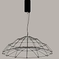 Modern Geometric Pendant Light With Wire Frame Structure And LED Lighting 3d model