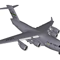 U.S. Navy Military Airplane Model with Four Engines and Wing Structure