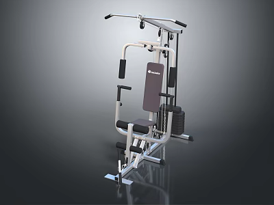 Multi Functional Home Gym Equipment With Pull Up Bar Adjustable Seat And Weight Stack 3d model