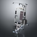 Multi Functional Home Gym Equipment With Pull Up Bar Adjustable Seat And Weight Stack 3d model